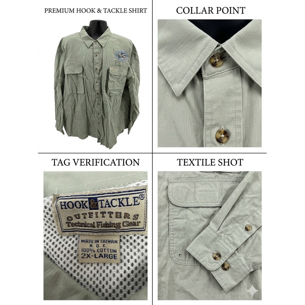 Hook‎ & Tackle Fishing Shirt Mens 2XL IGFA International Game Fish Association
